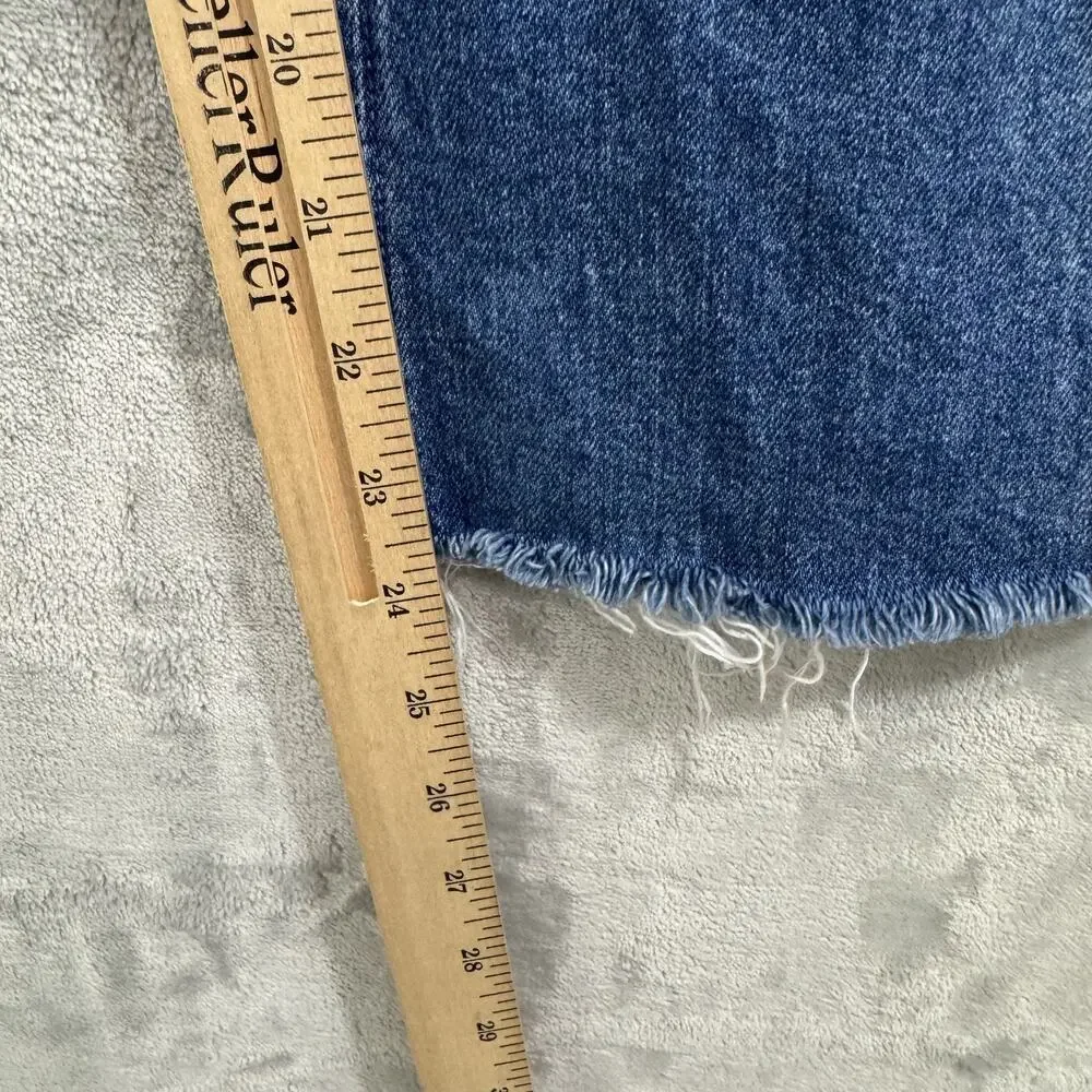 Paige Jeans Womens 27 Colette Crop Flare Blaine Destructed Distressed Raw Hem